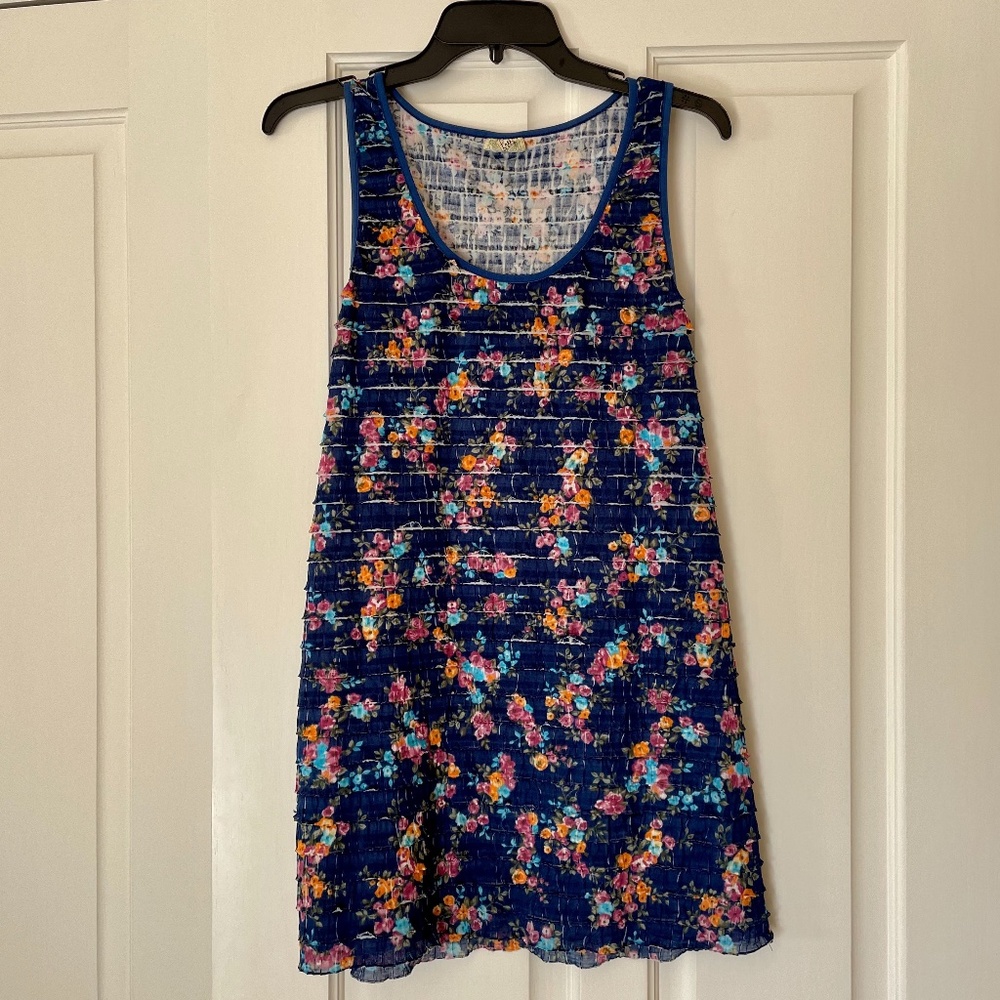 Free People Floral Patra Ruffled Mini Dress
